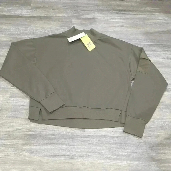 All In Motion Moss Green French Terry Sweatshirt NEW! - Picture 2 of 5